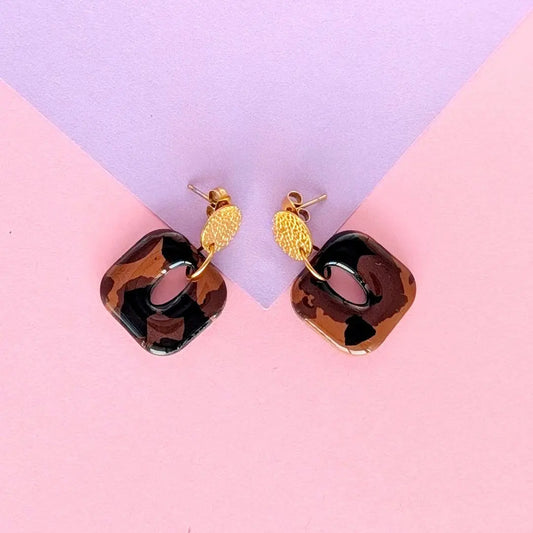 Boucles d'oreilles motif léopard Les Farouches